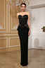 Ariella Black Strapless Rhinestone Bandage Maxi Dress