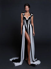 Obelia V-neck High Slit Maxi Dress