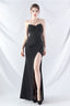 Ethan Strapless Satin Evening Dress In Black