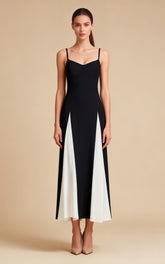 Harley Black Patchwork Maxi Slip Dress