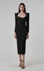 Juno Black Long Sleeve Bandage Midi Dress
