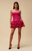 Lana Fuchsia Floral Hem Mini Bodycon Dress