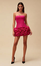 Lana Fuchsia Floral Hem Mini Bodycon Dress