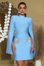 Lark Sky Blue Diamond Bandage Mini Dress