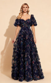Lena Navy Blue Backless Floral Maxi Dress