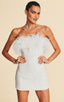 Lila White Sequin Ostrich Feather Party Dress
