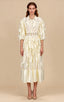Lola Beige Diamond Feather Tassel Maxi Dress