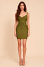 Maeve Army Green Belted Mini Bandage Dress
