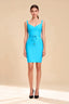 Maeve Blue Belted Mini Bandage Dress