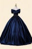 Maureen Navy Blue Off-Shoulder Maxi Dress