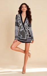 Maya White Pearl Print Midi Dress