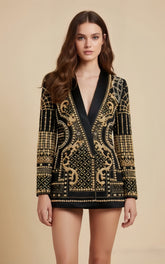 Maya Yellow Pearl Print Midi Dress