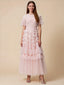 Naomi Pink Ruffled Short Sleeve Maxi Dress