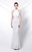 Nolan White Rhinestone Tassel Maxi Evening Dress