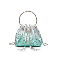 Talon Gradient Rhinestone Fringe Handbag