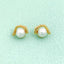 Jacova Geometric Pearl Stud Earrings In Gold