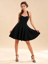 Rory Black Halter Mini Cocktail Dress