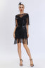 Ariana Sequin Tassel Evening Dress In Black
