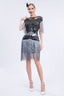Ariana Sequin Tassel Evening Dress In Gray