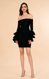 Ana Bell Sleeve Bandage Dress In Black