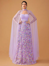 Inina Halter Neck Mesh Strapless Dress In Floral