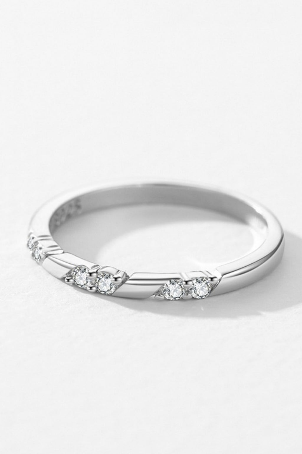 Alimay Geometric Pave Diamond Ring - Silver