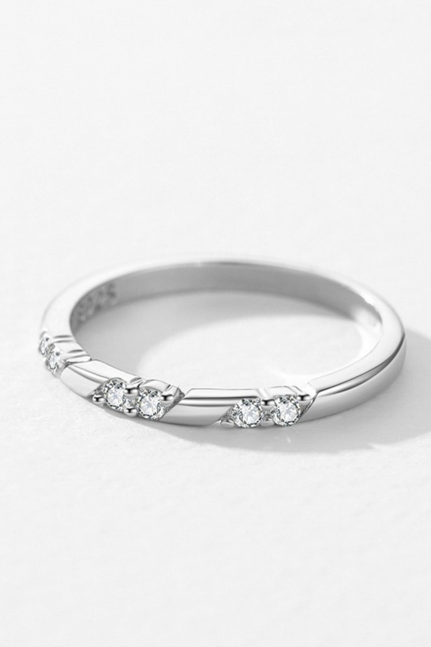 Alimay Geometric Pave Diamond Ring - Silver