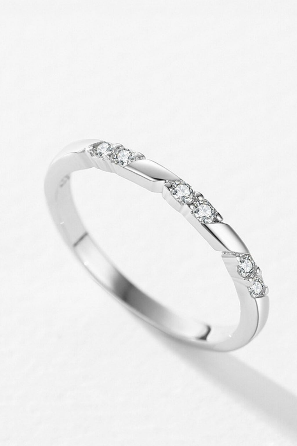 Alimay Geometric Pave Diamond Ring - Silver