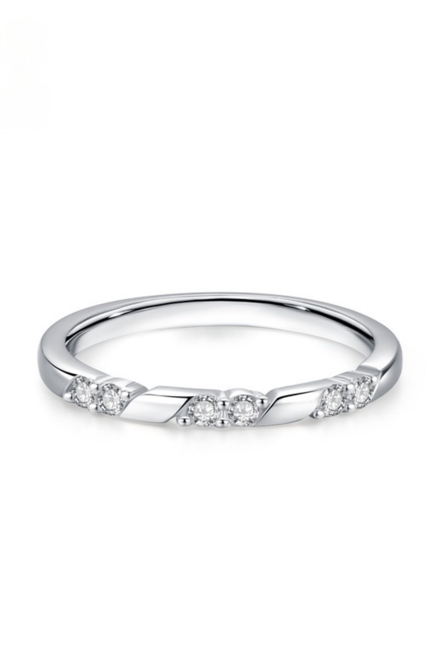 Alimay Geometric Pave Diamond Ring - Silver Main image