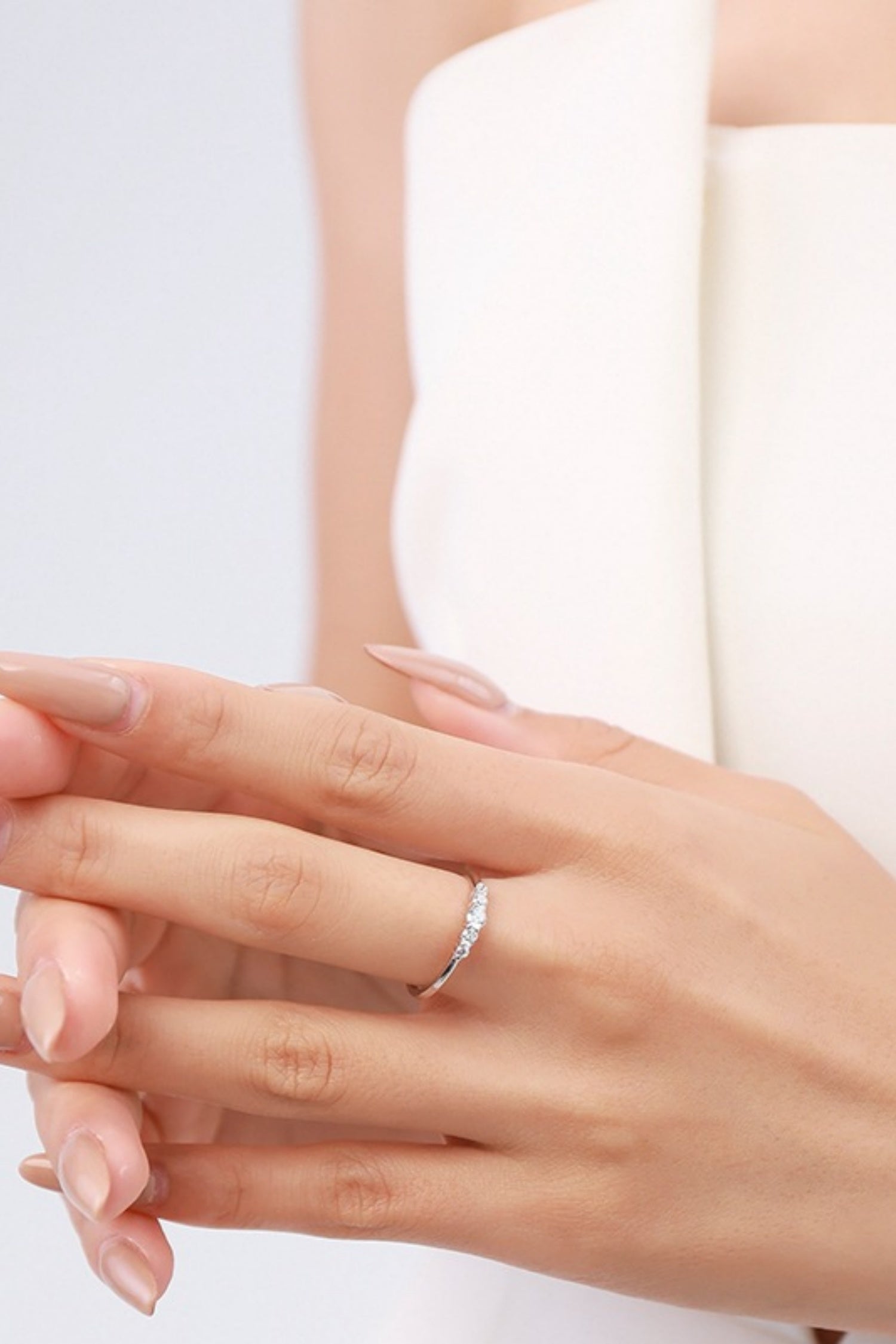 Alimay Micro-Pavé Simulated Diamond Ring - Silver Secondary image