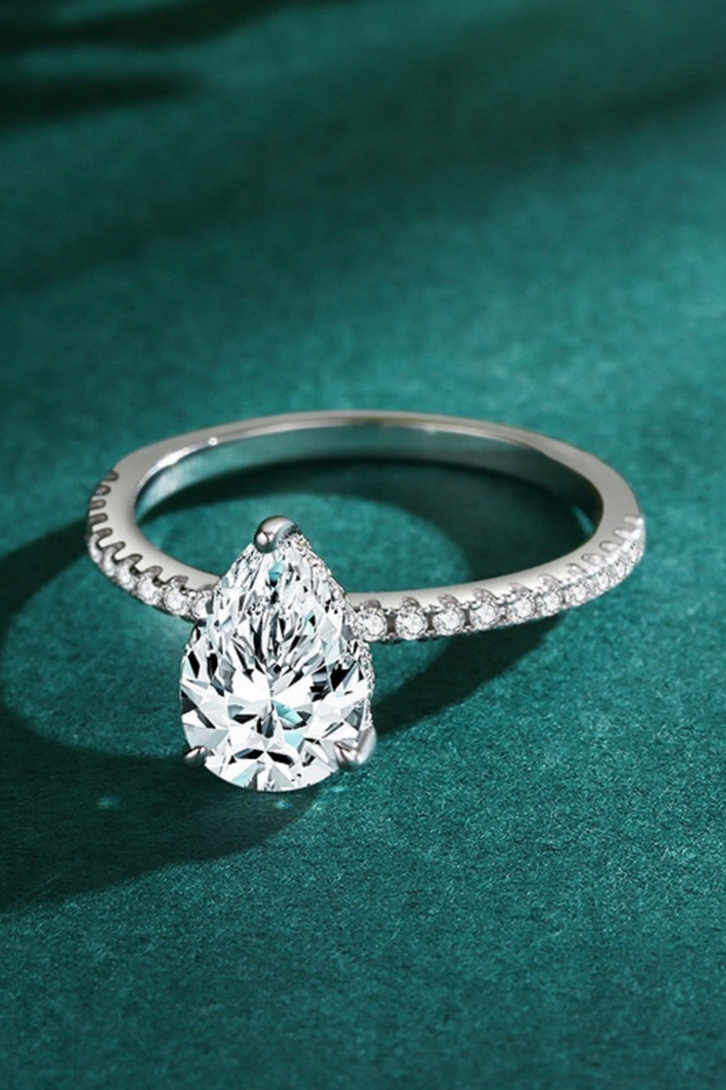 Alimay Teardrop Simulated Diamond Ring - Silver