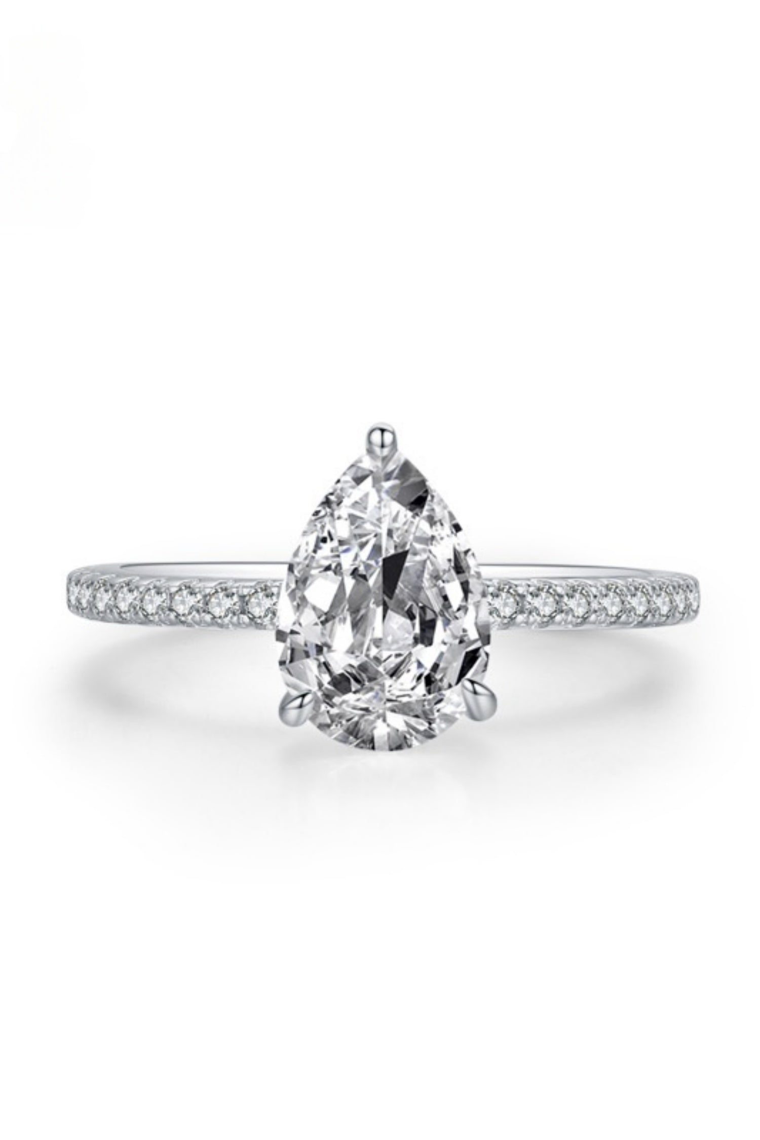 Alimay Teardrop Simulated Diamond Ring - Silver Main image