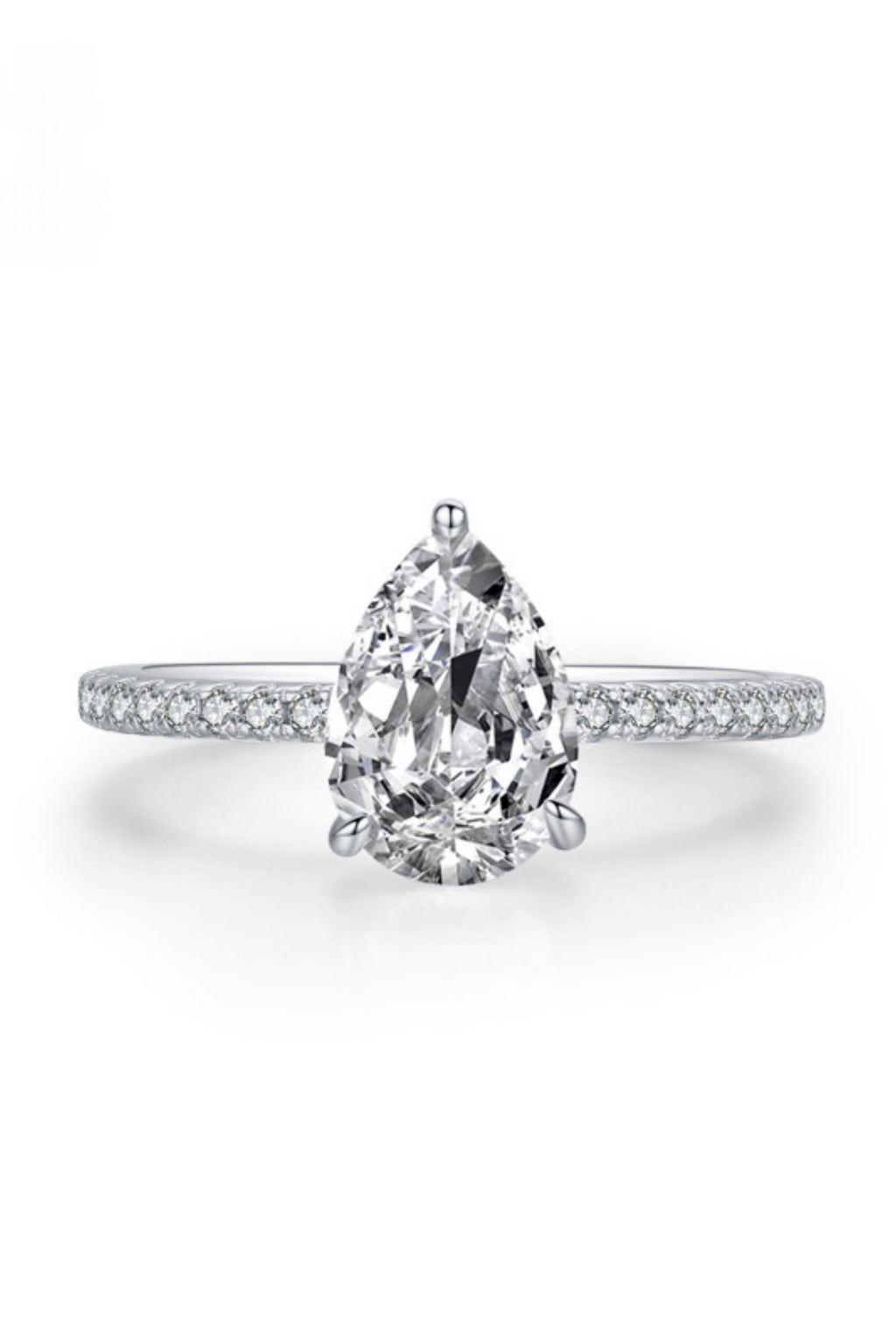 Alimay Teardrop Simulated Diamond Ring - Silver