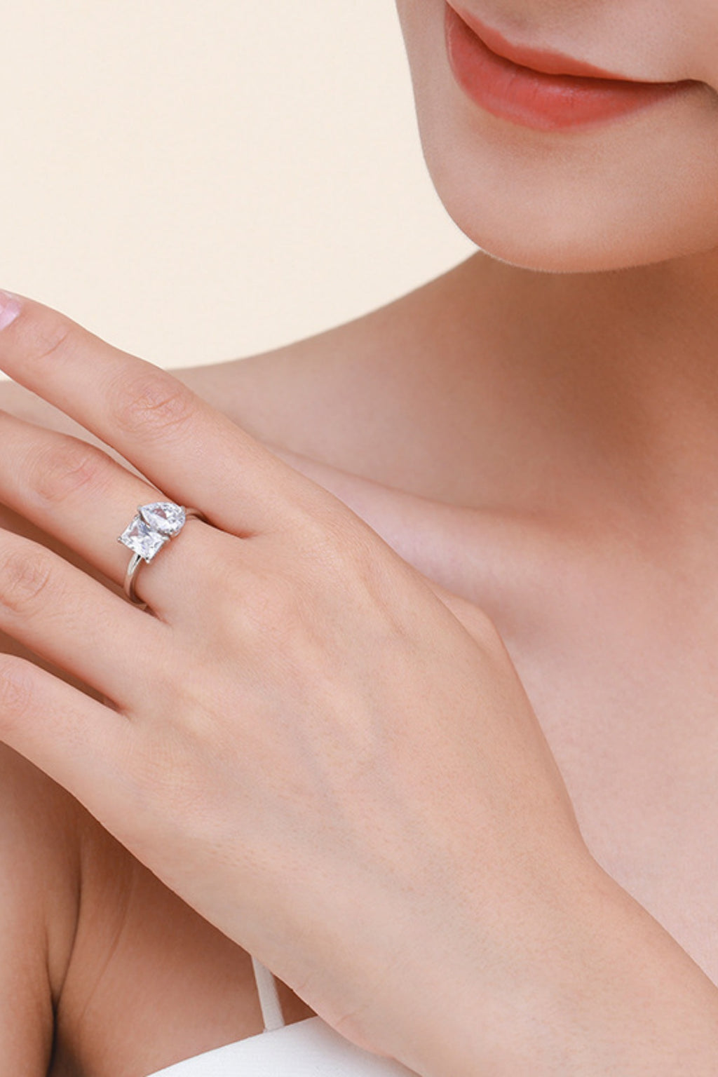 Alimay Simulated Diamond Ring - Silver