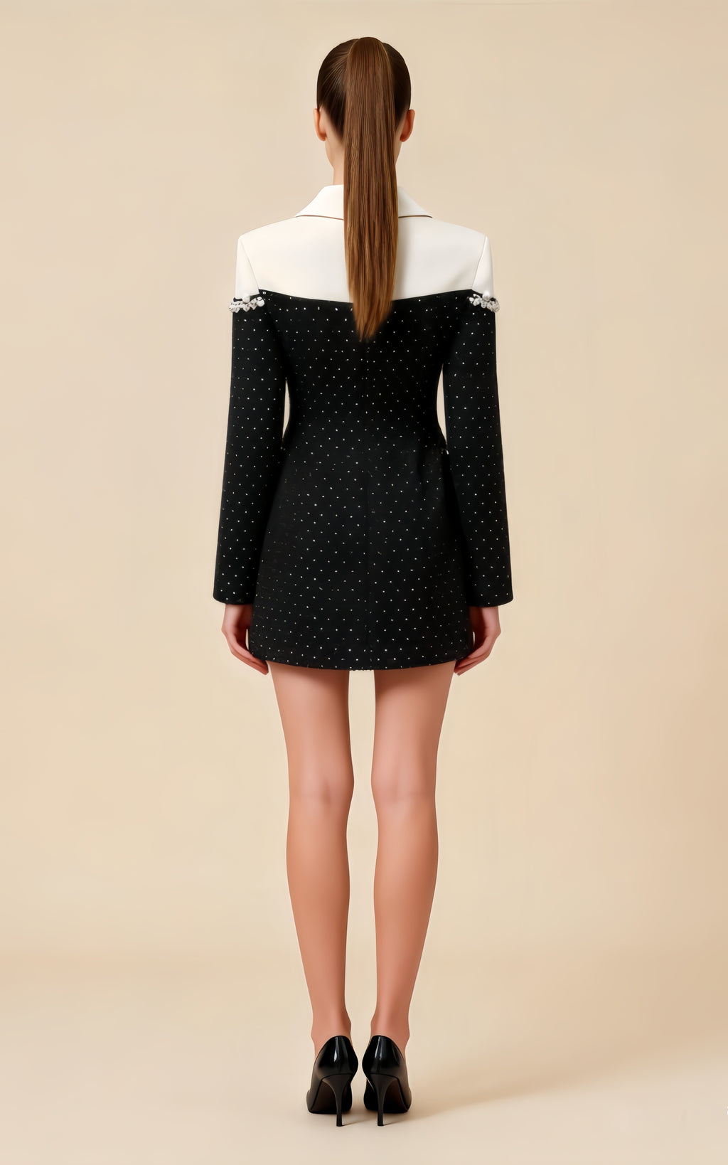 Amos Black Pearl Mini Dress