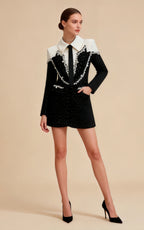Amos Black Pearl Mini Dress