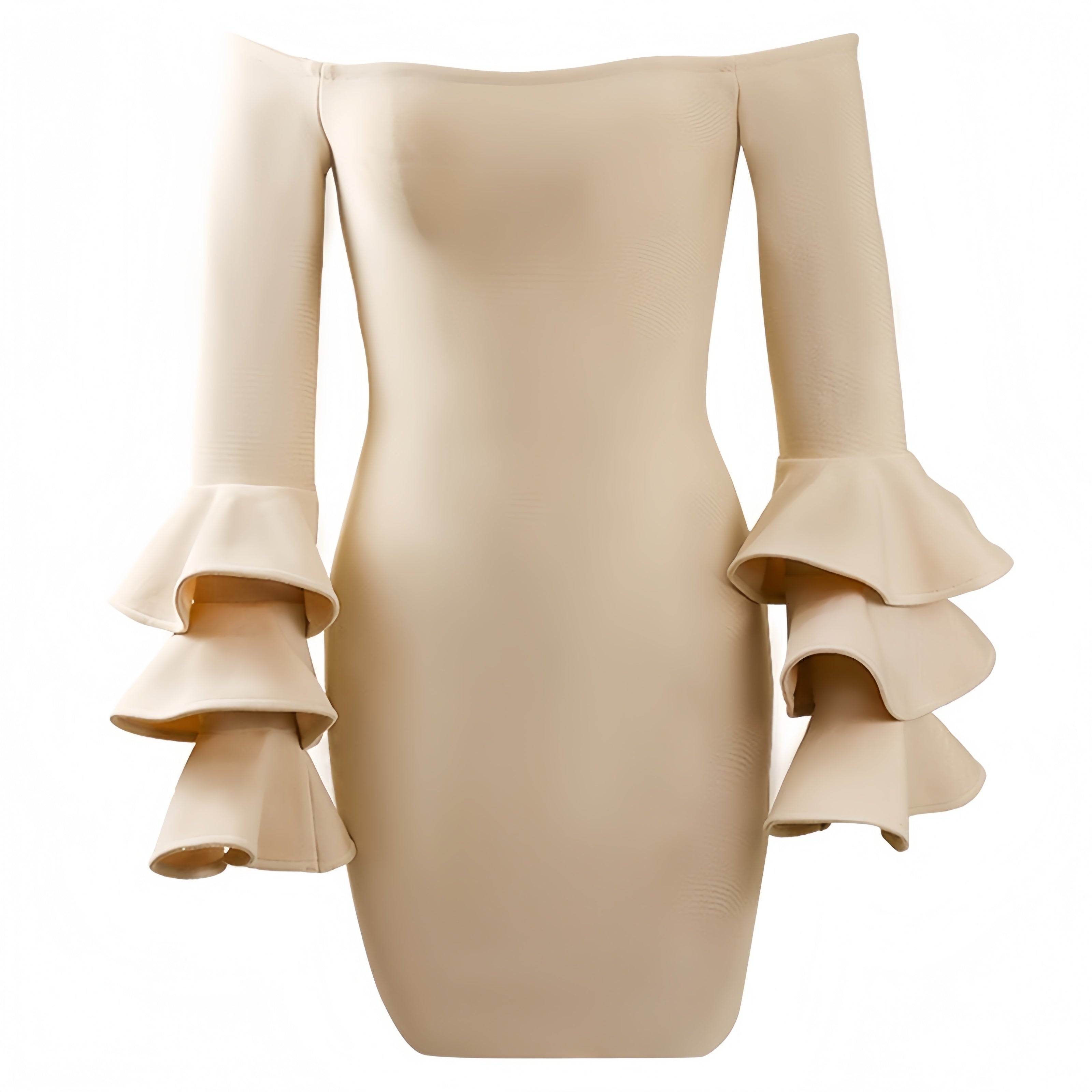 Ana Bell Sleeve Bandage Dress In Apricot