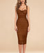 Aubrey Brown Mesh Slip Bandage Dress