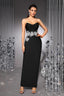 Audrey Black Strapless Rhinestone Bandage Maxi Dress