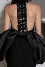 Barnaby Black Halter Bandage Maxi Dress