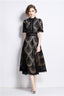 Casper Black Lace Cutout Midi Dress