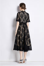 Casper Black Lace Cutout Midi Dress