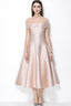 Clementine Milky Beige Bow Spaghetti Strap Midi Dress