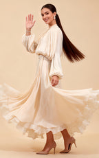 Cora Apricot Tie-Up Maxi Dress