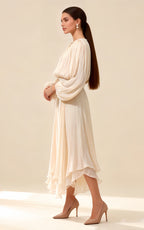 Cora Apricot Tie-Up Maxi Dress