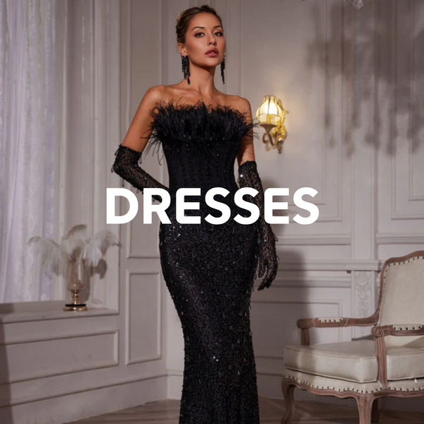 Esme Black Rhinestone Feather Pleated Maxi Dress – PDC