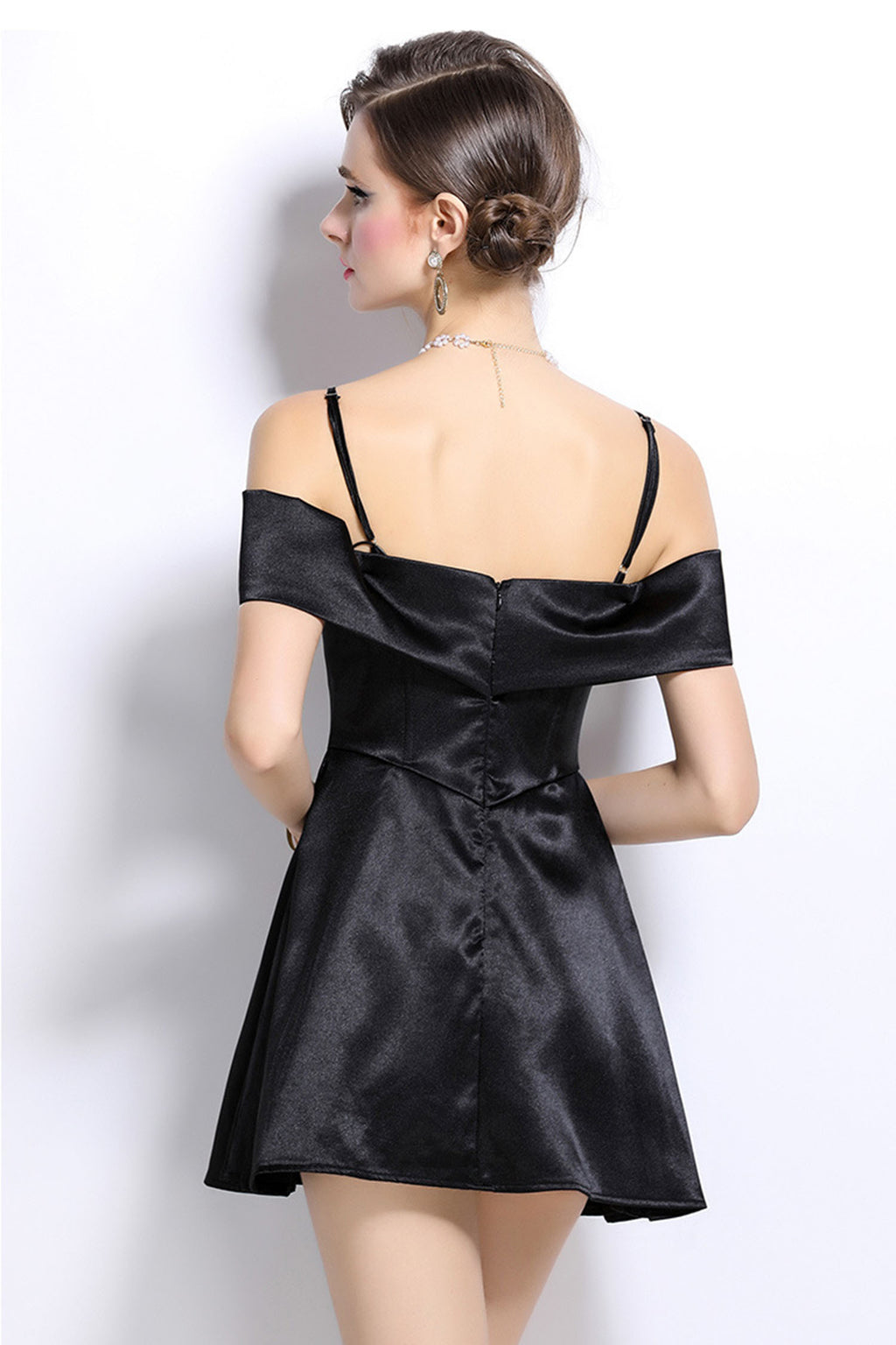 Elliot Black Bow Tie Strap Mini Dress