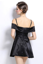 Elliot Black Bow Tie Strap Mini Dress