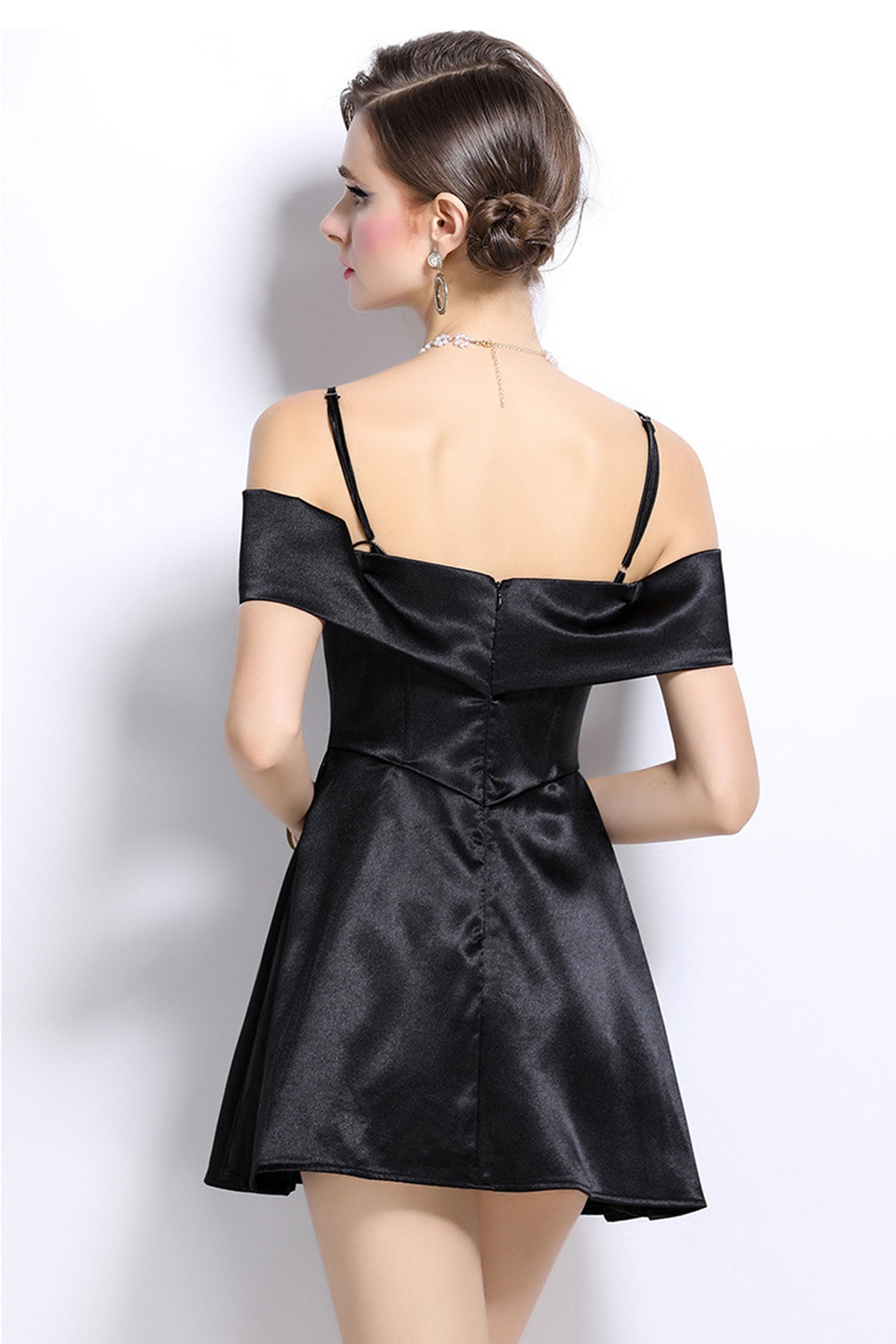 Elliot Black Bow Tie Strap Mini Dress