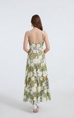Emma Green Lace Embroidered Cutout Maxi Dress